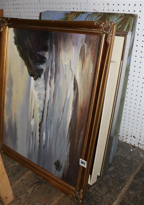 Mixed pictures, oils & watercolours